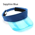 Royal blue sun visor with translucent PVC brim and moisture-wicking polyester band - Sapphire Blue