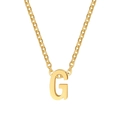 Minimalist 18K gold plated titanium steel necklace featuring a polished letter G pendant - Letter G / Gold