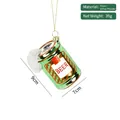 Creative 9cm glass beer can Christmas tree ornament with festive glitter foam detail - Style 06-Green Beer Can