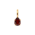 S925 silver necklace featuring a pear-cut ruby red gemstone pendant in gold finish - Natural Garnet Water Drop Pendant Gold