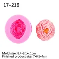 Molde de silicona rosa de peonía para jabón y decoraciones de pasteles DIY - 17-216 / Rosa