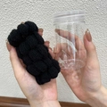 Dicker schwarzer strukturierter Haargummi mit einem transparenten Aufbewahrungsglas - 1 Dose Schwarze Handtuch Haargummis (5 Stück/Packung)