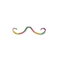 Rainbow gradient mustache-shaped septum ring made of durable 316L stainless steel - Colorful