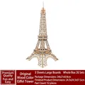 DIY 3D wooden Eiffel Tower building model kit in natural wood color with 52 parts - Eiffel Tower / 52 Pcs/Finished 24.5x24.5x57.5cm
