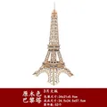 DIY 3D wooden Eiffel Tower building model kit in natural wood color with 52 parts - Eiffel Tower / 52 Pcs/Finished 24.5x24.5x57.5cm