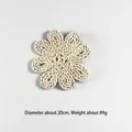 Handwoven 20cm bohemian straw wall decor in natural beige flower shape for home accents - Small Petal (Diameter 20cm)