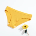 Culotte en coton côtelé jaune vif pour femmes avec design respirant à taille basse - Jaune