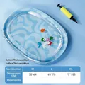 Blue water-filled cooling pet mat with floating fish in various sizes for cats and dogs - Water Wave