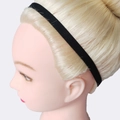 Elastic black fabric yoga headband for sports with non-slip silicone grip for hair - Black