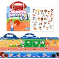 Herbruikbaar jelly stickerboek voor kinderen met sportthema en diverse stadionachtergronden - Sportdag
