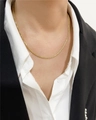 Minimalist sparkling gold titanium steel snowflake chain worn with business attire - Gold