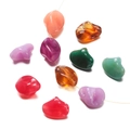 Close-up of translucent irregular acrylic beads with marble texture for DIY jewelry - Irregular 01 / 10 Pieces Pack / Random Mixed Colors
