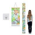 Jungle animal theme children wooden height chart with canvas measuring up to 190cm - Forest Animals