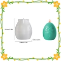 Egg shaped silicone mold for DIY candles featuring embossed floral patterns and dimensions - Single Flower Egg 001 / White