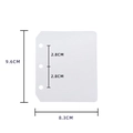 Detailed size measurement chart for 3-hole A8 mini laser binder photo sleeve inserts - 3-Hole Partition 1 Piece