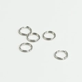 Five pieces of silver stainless steel double rings for DIY jewelry making and craft - White K/Silver
