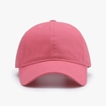 Pink adjustable cotton baseball cap in minimalist six-panel design with curved brim - Adjustable / Watermelon red