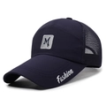 Berretto da baseball blu navy traspirante con logo M e stampa Fashion sulla visiera - Regolabile / Blu navy
