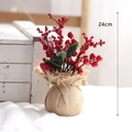 Mini sapin de Noël artificiel avec baies rouges et base en toile, décoration de 24cm - Fruits rouges mélangés