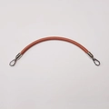 Brown leather replacement handbag strap with silver metal spring hooks for DIY bags - Light Brown with Silver Hook