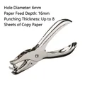 Silver metal handheld hole punch with 6mm diameter for 8 sheets of paper office tool - Metal Hole Puncher (Regular Style) / Silver