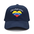 Berretto da baseball blu navy con ricamo Venezuela e dettaglio della bandiera a cuore - Bandiera a Cuore - Blu