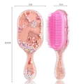 Pink cartoon air cushion hairbrush with Eiffel Tower print and size dimensions 18.5x7cm - 04-Couples