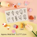 Siliconen mal voor snoep en lolly's met hart- en ijsjespatronen voor decoratie - Grijs