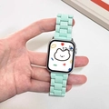 Λουράκι ρητίνης σε χρώμα μέντας για Apple Watch με σχέδιο αλυσίδας τριών χαντρών - Για 42/44/45/49mm / Ανοιχτό Κυανό
