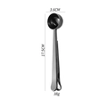 Black stainless steel coffee measuring spoon with integrated bag sealing clip design - Measuring Spoon Clip-Black