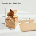 Golden striped Christmas candy gift box with star closure and handle, set of two - Apple Box Style 4
