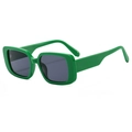 Gafas de sol rectangulares verde brillante con lentes gris oscuro anti-UV - Verde