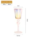 380ml Irisierendes Kristall-Weinglas mit Goldrand und dekorativem Perlenstiel-Design - Bunte Perlen Rotweinglas