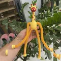 Giraffe suction cup toy with orange stretchable limbs for kids sensory play - Giraffe Yellow (Non-Glowing)