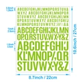 Glossy green alphabet stickers in 0.5, 1, and 1.5 inch sizes for DIY scrapbooking decor - Light Green