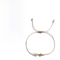 Handmade woven gold string bracelet featuring a white pearl and golden cross charm - Cross Style with English Wish Card