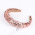 Cerchietto barocco in maglia metallica con strass oro rosa e fodera in velluto - Champagne