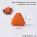 Orange triangular sushi rice ball keychain pendant, 3.2cm resin food model accessory - Golden Triangle Rice Ball Without Hook