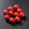 Polished red turquoise stone beads with black mesh texture for jewelry making - Red Turquoise