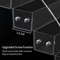 Transparent acrylic nail polish rack 3.5cm width with silver metal screw reinforcement - Single Slot Width 3.5cm