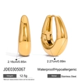 Waterproof 18k gold plated chunky stainless steel hoop earrings for women - Thick Teardrop(JDE0305067)