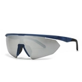 Classic pilot sport sunglasses with blue frame and silver mirror lenses for men - Blue Frame Silver