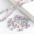 Translucent iridescent heart-shaped crystal glass beads with rainbow luster for DIY jewelry - Phantom Purple