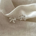 Elegante 925 Sterling Silber Schleifen-Ohrstecker für Damen mit poliertem Finish - 925er Silber / Silber