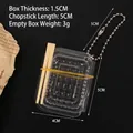 Miniature dollhouse food box set with tiny chopsticks and bead chain accessories - Empty Box + Chopsticks + Ball Chain