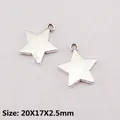 Silver alloy hollow star pendants 20x17mm for DIY jewelry making and necklaces - XK1720#