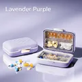 Portable weekly pill organizer in taro purple with multi-compartment storage - Taro Purple