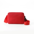 Unisex large capacity red nylon crossbody sports waist bag with adjustable strap - Red