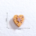 Miniature heart gingerbread cookie DIY charm with star relief in yellow 1.5x1.4cm - 21# Heart Cookie