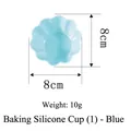 Blue flower shaped silicone baking cup muffin mold 8cm heat resistant non-stick liner - Large Flower Shape-Blue